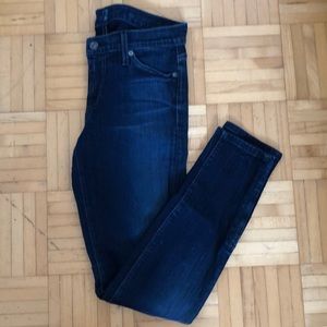 7 for all mankind dk blue side ankle zip skinny